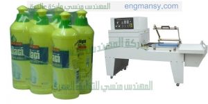ماكينة تغليف زجاجات الزيوت بالبولي ايثلين